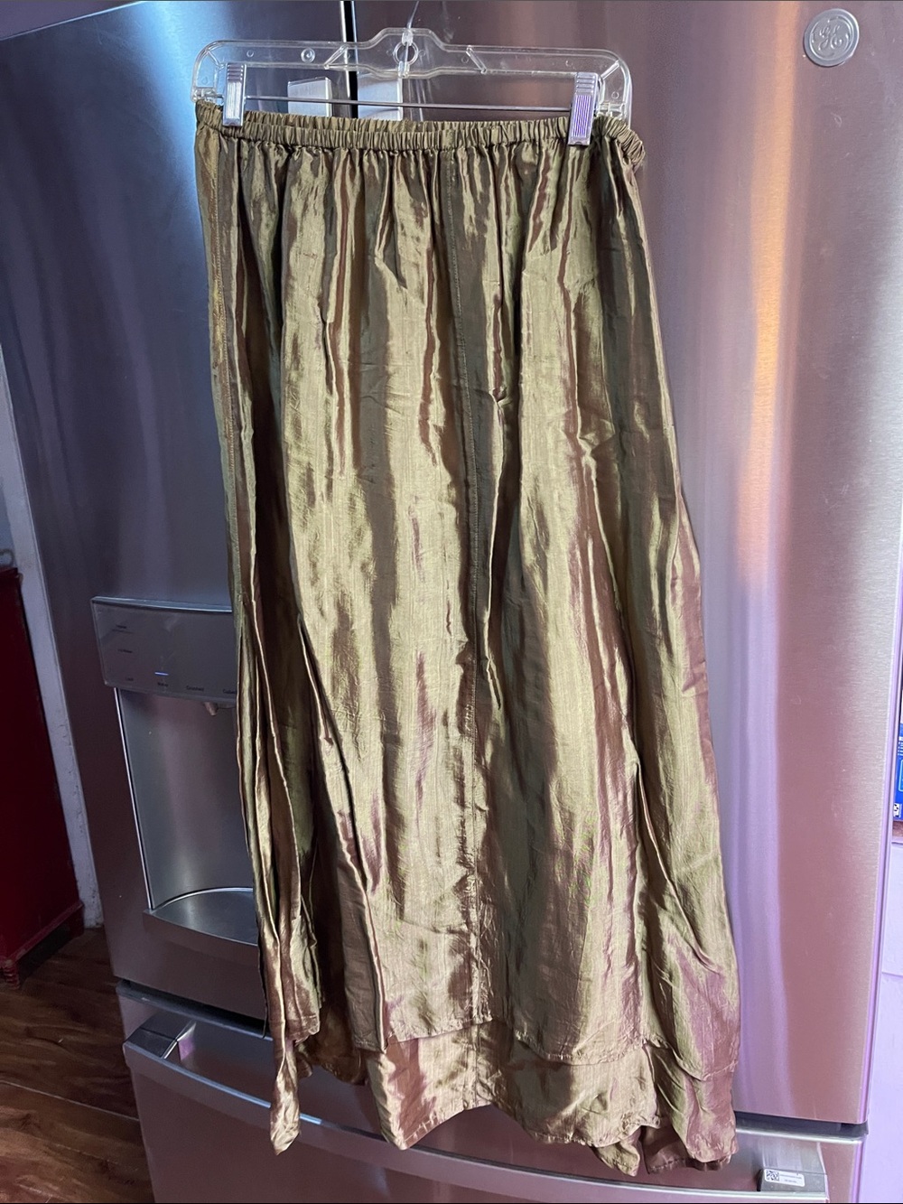 Women's Olive Green Silk Skirt Homefrocks of Santa Fe